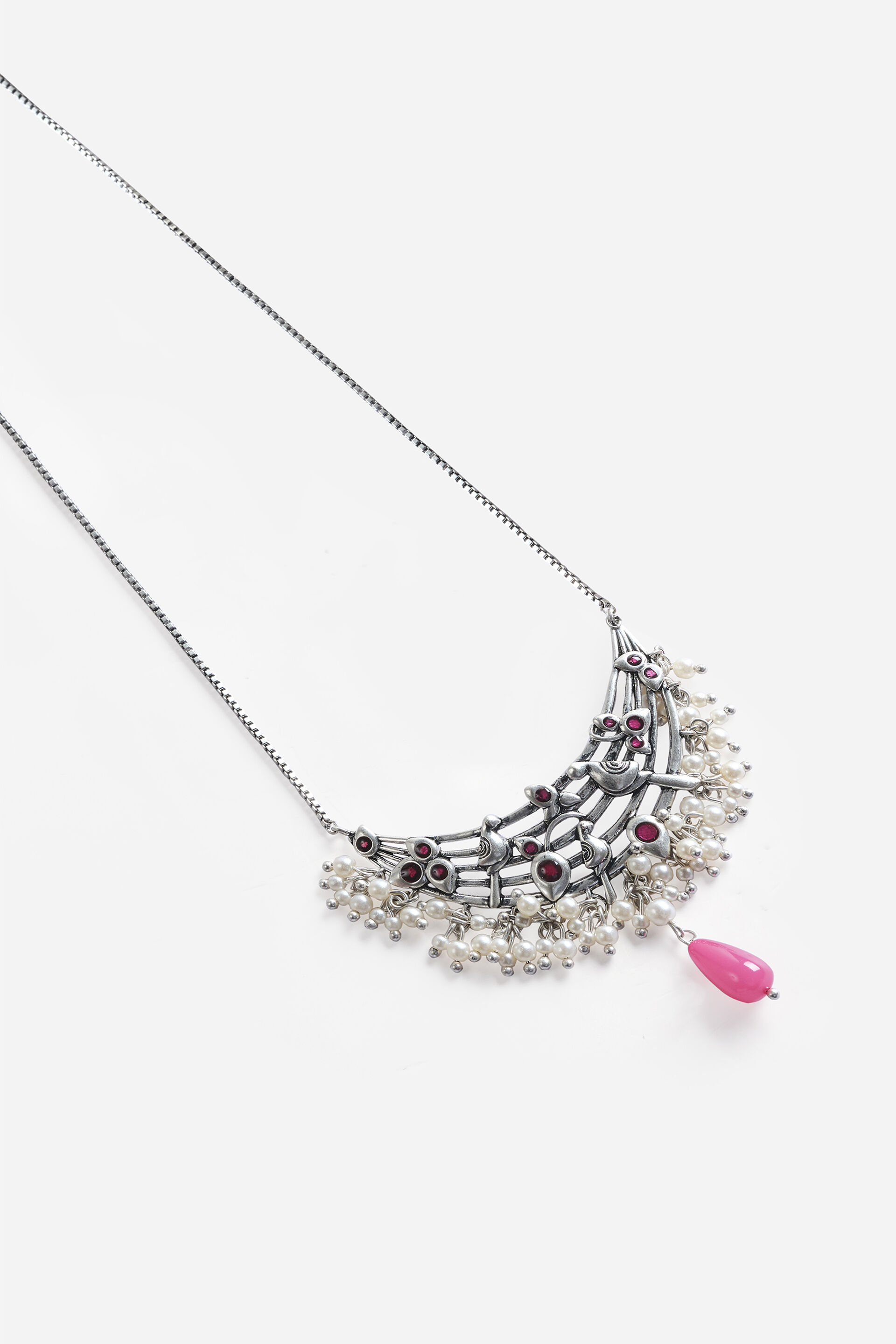 Ethnic Silver Necklace, , image 2
